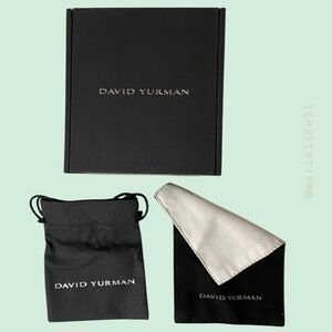 New!David Yurman Black Jewelry Box w/ Pouch & Silver Cleaning Cloth.